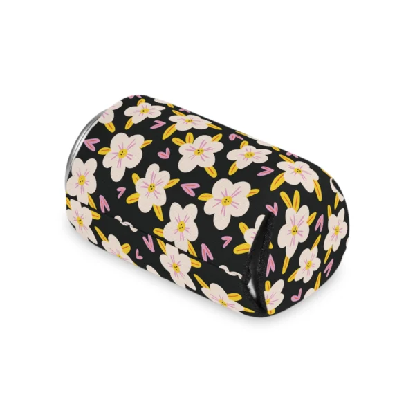Black Floral Can Cooler - Image 2