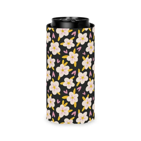 Black Floral Can Cooler - Image 3